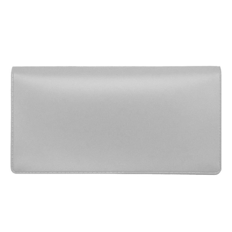 CAROUSELCHECKS Grey Vinyl Checkbook Cover, Top Tear Personal Vinyl Checkbook Cover - Image 4